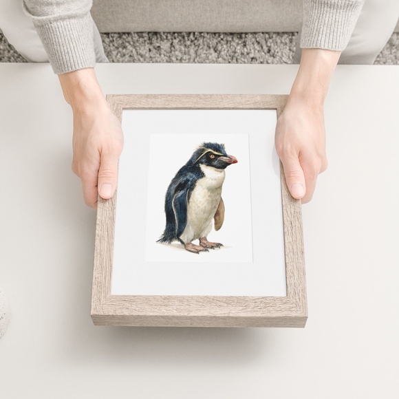 Watercolor Erect-Crested Penguin Wall Art Print Unframed - Antarctic Charm - Picture 6 of 7